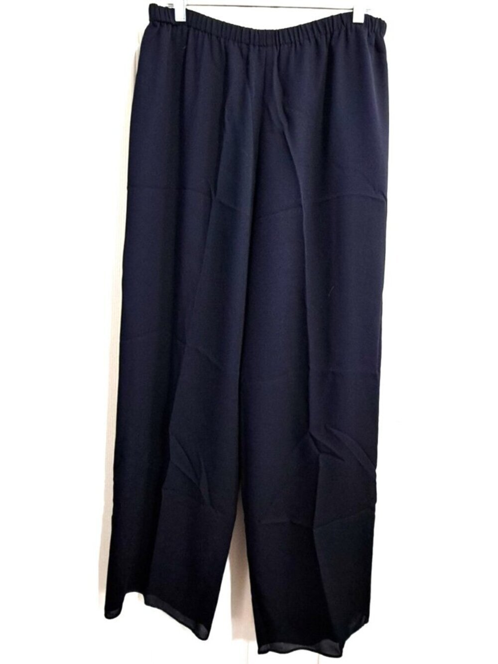 Talbots Women's 12 Pull-On  Wide Leg Chiffon Pants Fully Lined Dressy 32" Inseam